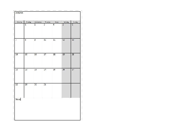 Monthly Calendar 2013