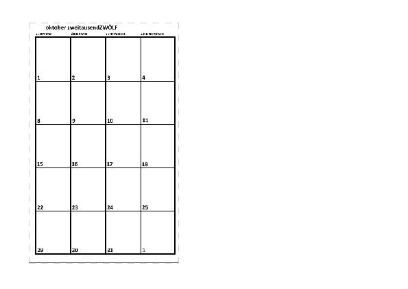2012 2paged October-December Calendar