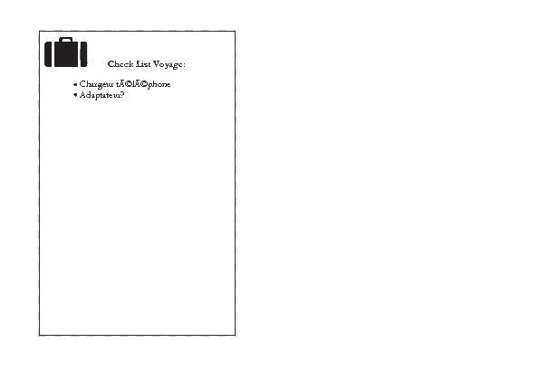Check List Voyage