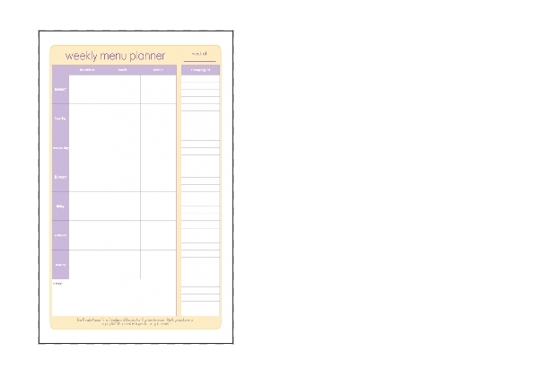 Weekly Menu Planner