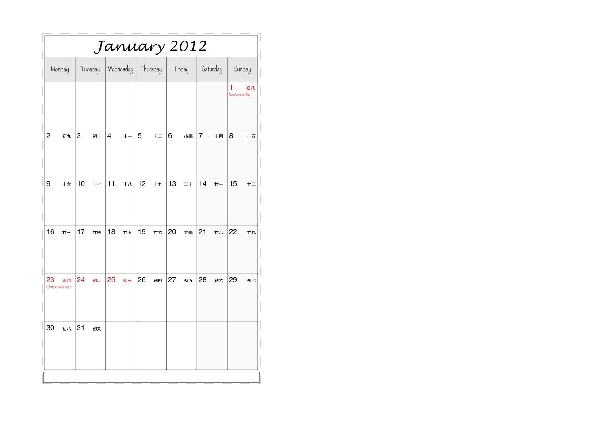 2013 01-08 Calendar+Luns Calendar