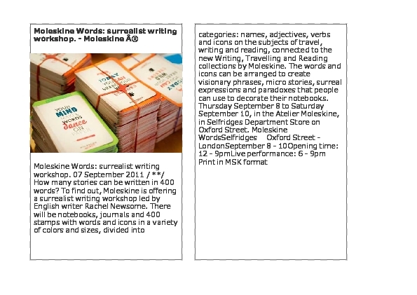 Moleskine Words