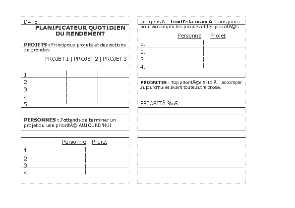 Performance Planner – Template