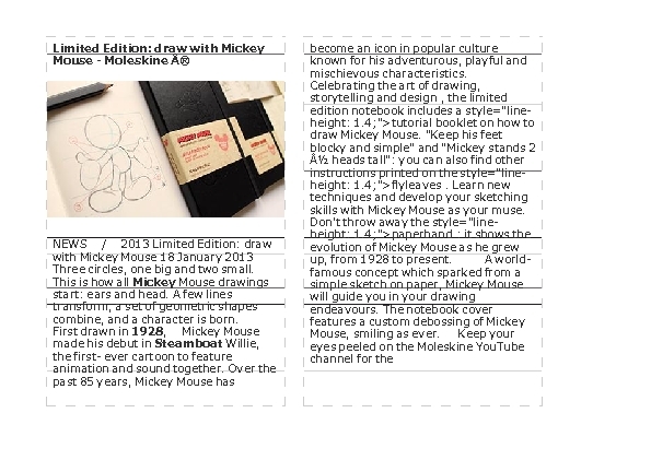 Limited Edition: draw with Mickey Mouse – Moleskine ®