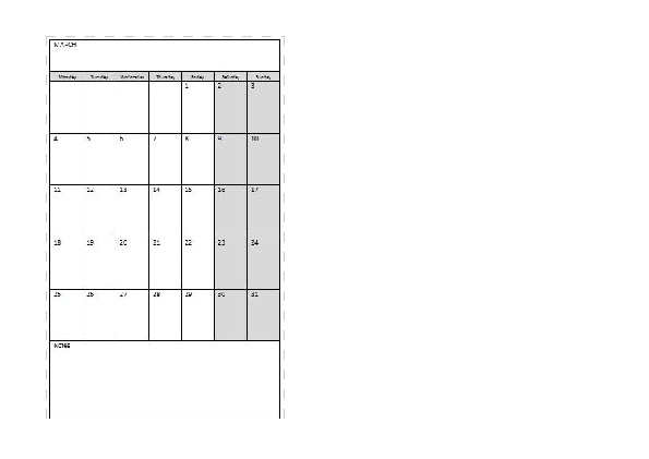 Monthly Calendar 2013
