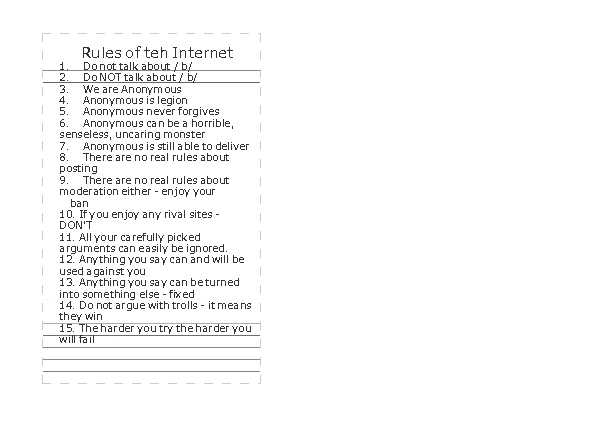 rules of teh internet