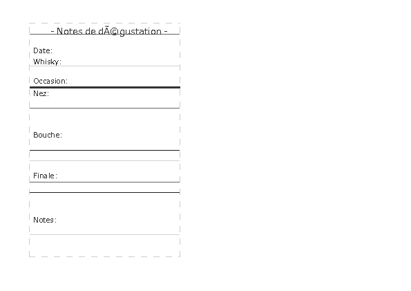 Notes de dégustation