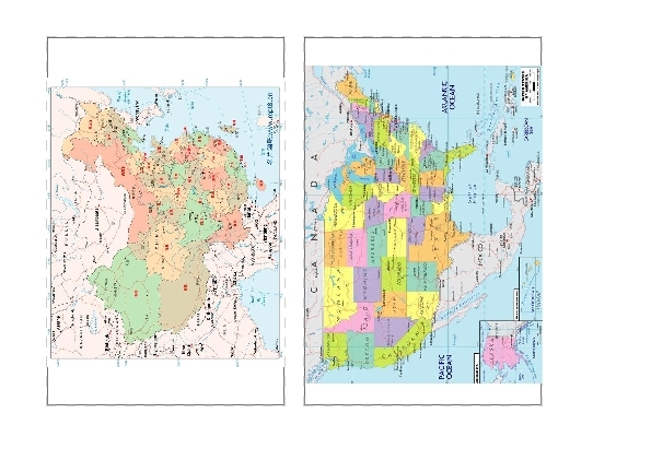 China and America maps