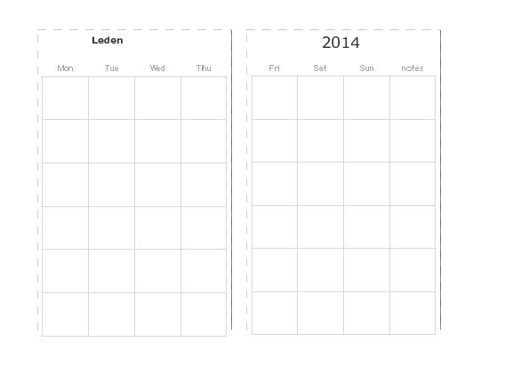 monthly template January 2014-December 2014