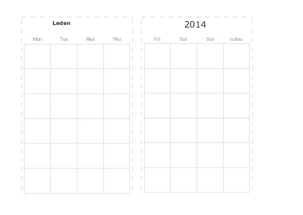 monthly template January 2014-December 2014